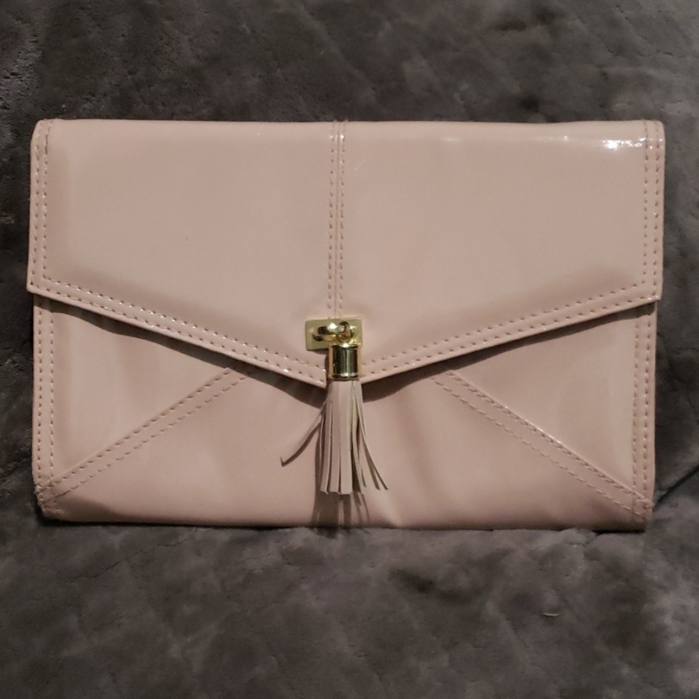 Pale Pink, Patent Leather, Clutch/Crossbody